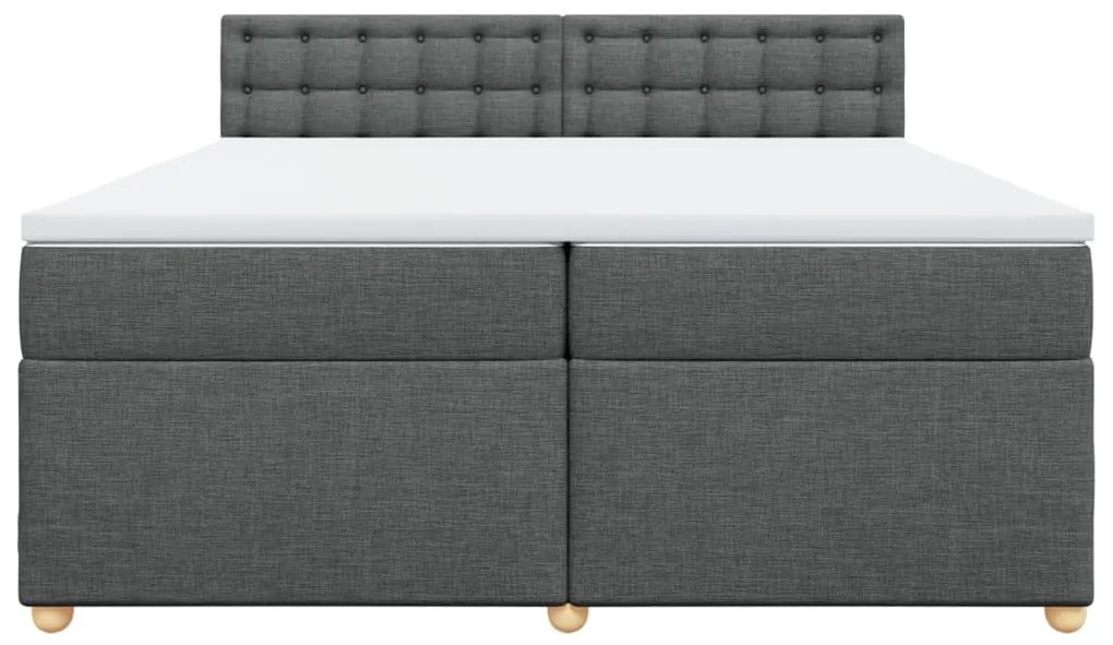 Cama com molas/colchão 200x200 cm tecido cinzento-escuro
