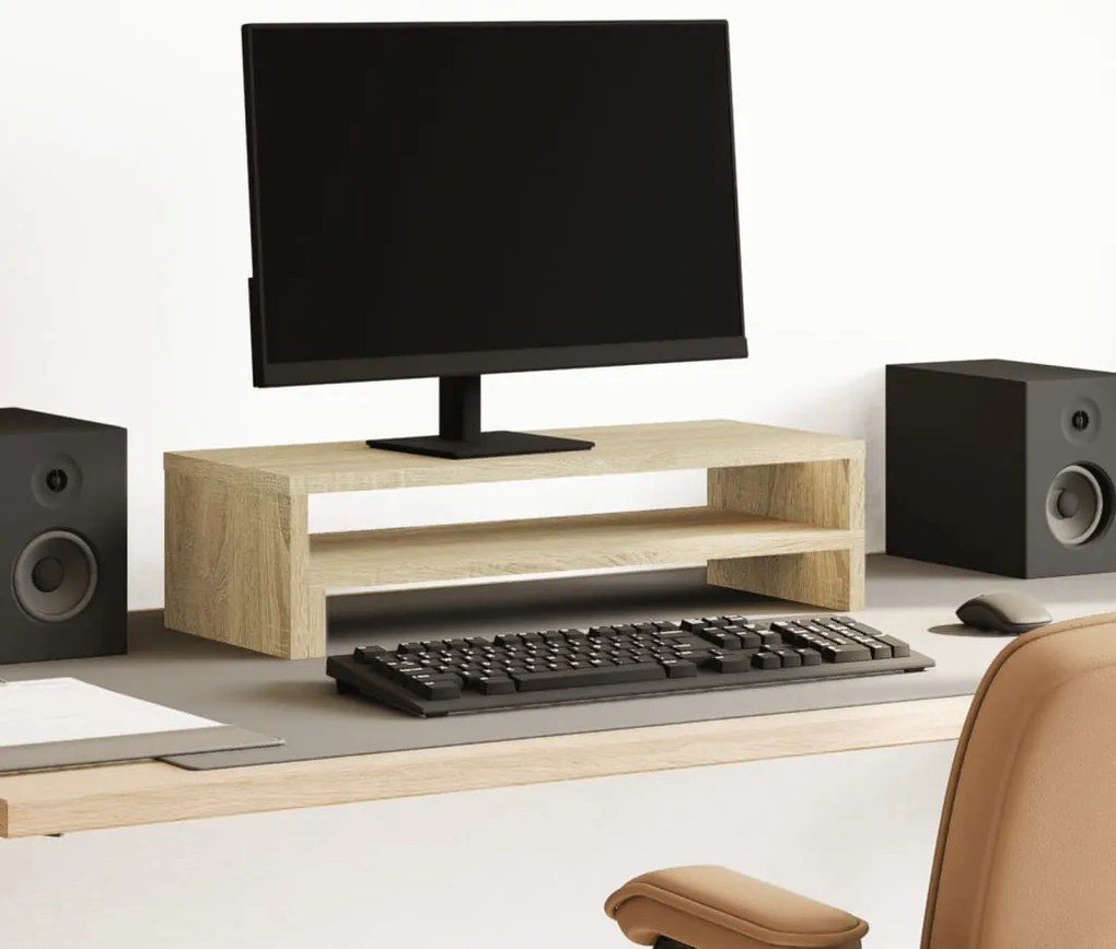 vidaXL Suporte para monitor derivados de madeira carvalho sonoma