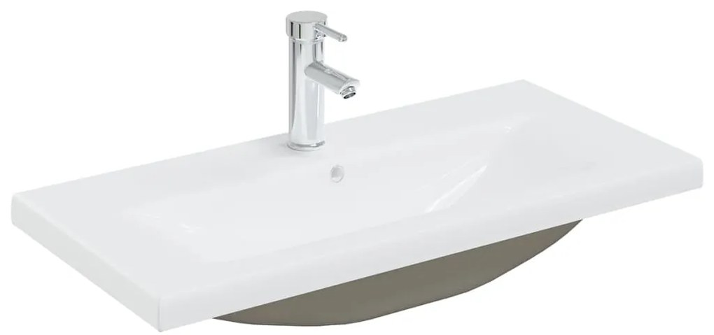 Conjunto de móveis de casa de banho derivados de madeira branco