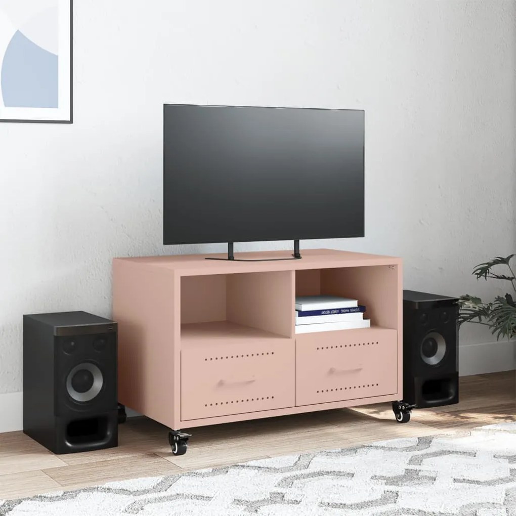 Móvel de TV 68x39x43,5 cm aço rosa