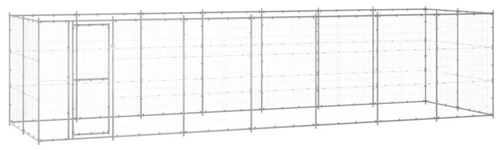 vidaXL Canil de exterior 16,94 m² aço galvanizado