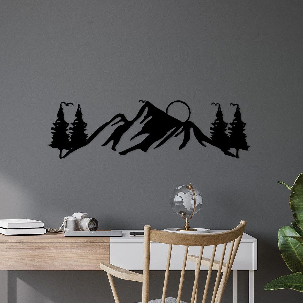 Acessório Decorativo de Parede Landscape 3 – Preto – 20 x 70 cm