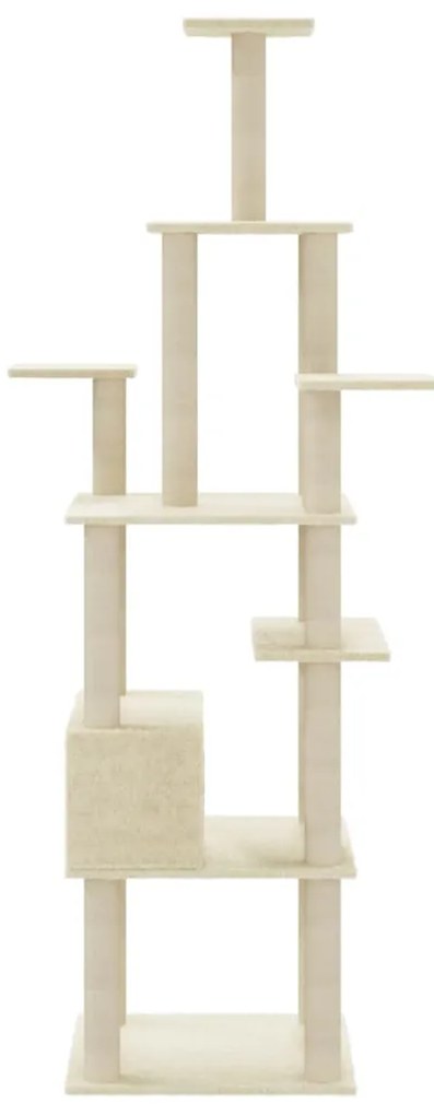 Árvore para gatos c/ postes arranhadores sisal 183 cm cor creme