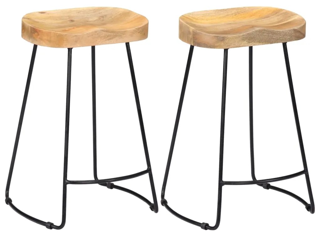 Bancos de bar Gavin 2 pcs madeira mangueira maciça
