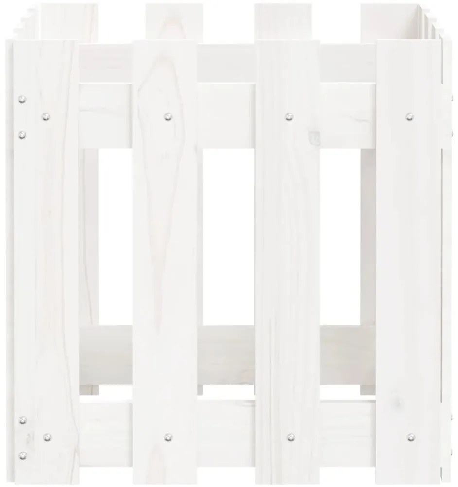 Vaso de jardim c/ design cerca 40x40x40 cm pinho maciço branco