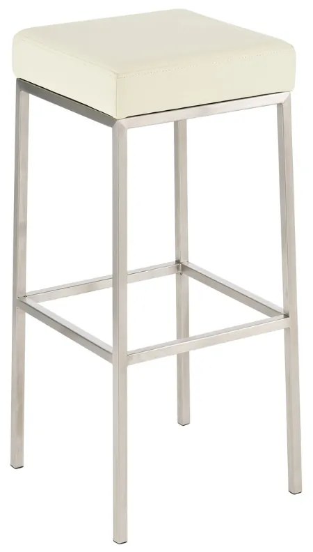 Banco de bar Montreal em couro sintético 37 x 83 x 37 cm Creme