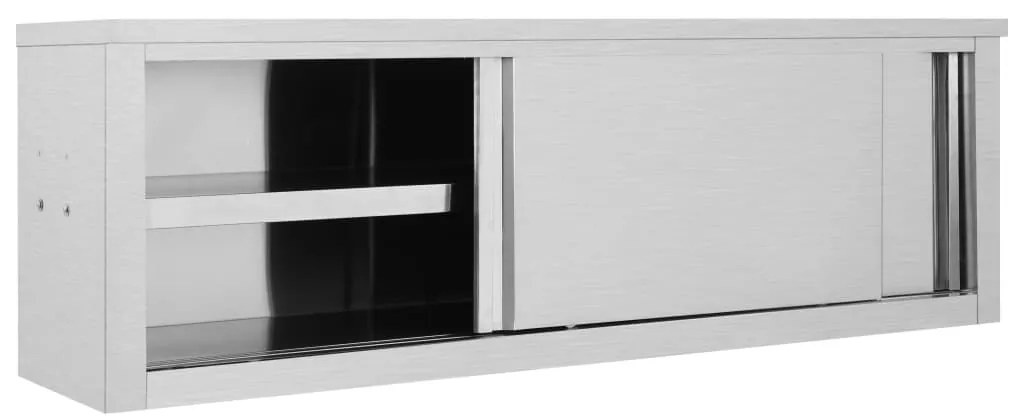 Móvel parede cozinha portas correr 150x40x50 cm aço inoxidável
