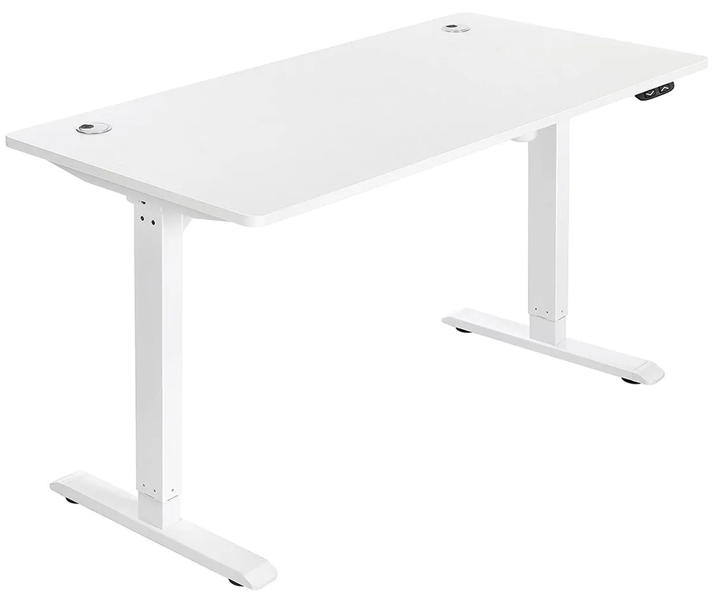 Secretária elétrica, armação + motor, 140 x 70 x 73-114 cm, cor branca