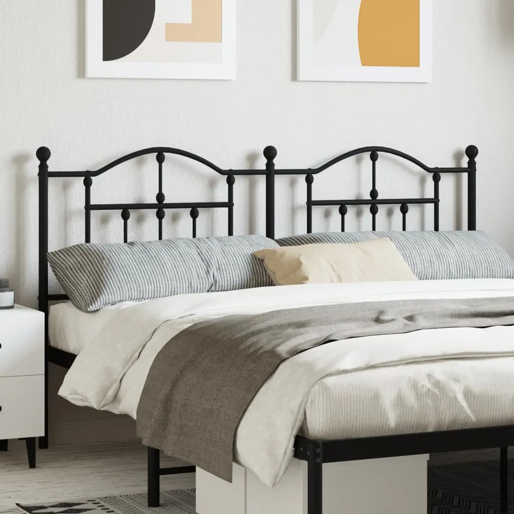 Cabeceira de cama 160 cm metal preto