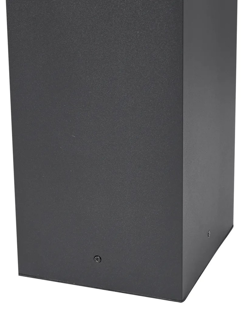 Candeeiro de chão moderno para exterior preto 80cm com tomada IP44 - Charlois