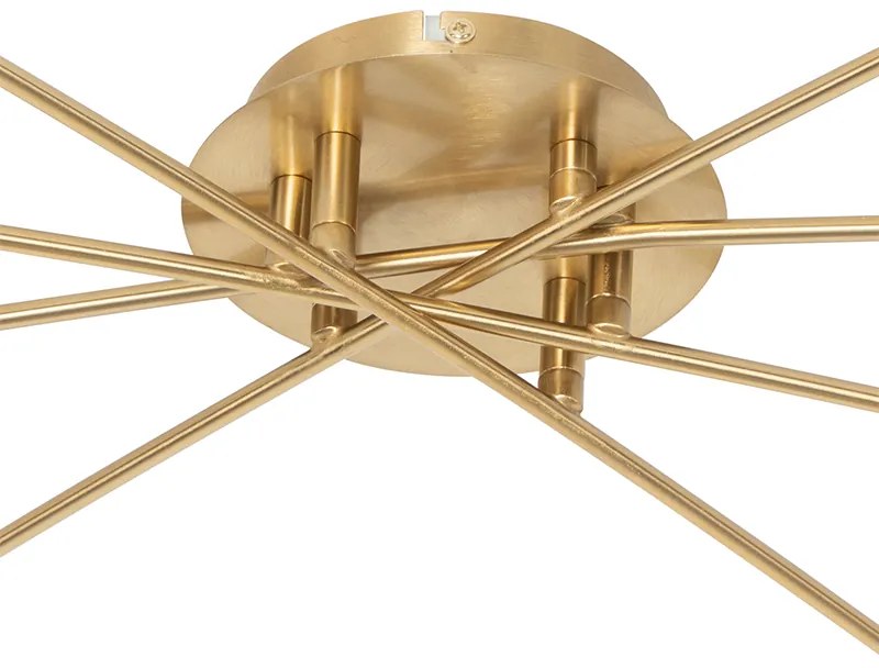 Candeeiro de teto moderno dourado 8 luzes vidro fumê - ATHENS Moderno,Art Deco