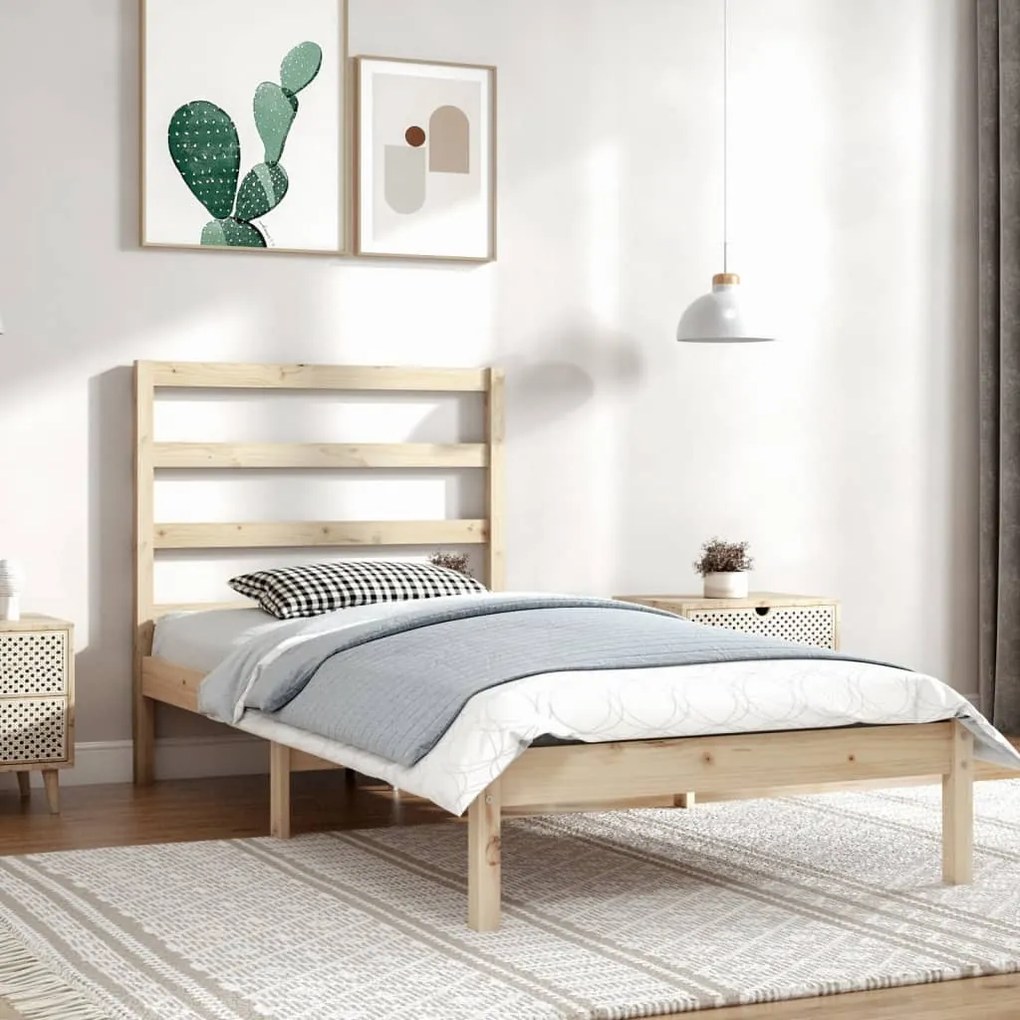 Estrutura de cama 100x200 cm pinho maciço