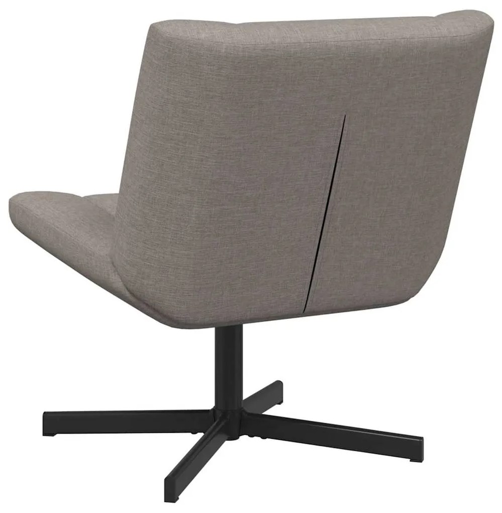 Cadeira de Acento Taupe Tecido, Base de Metal Padrão Ergonómica