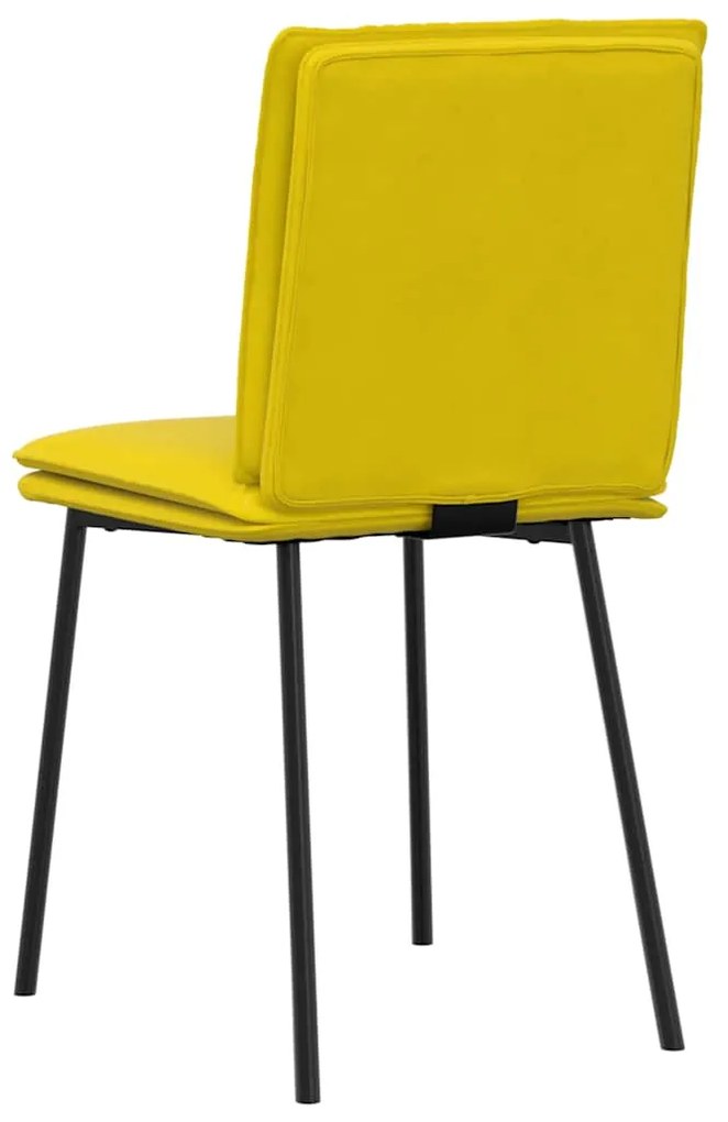 Cadeiras de jantar 2 pcs veludo amarelo