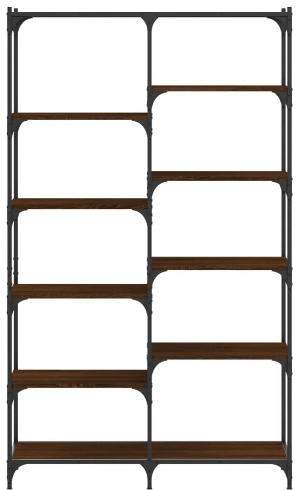 Estante 100x32x170 cm derivados madeira/ferro carvalho castanho