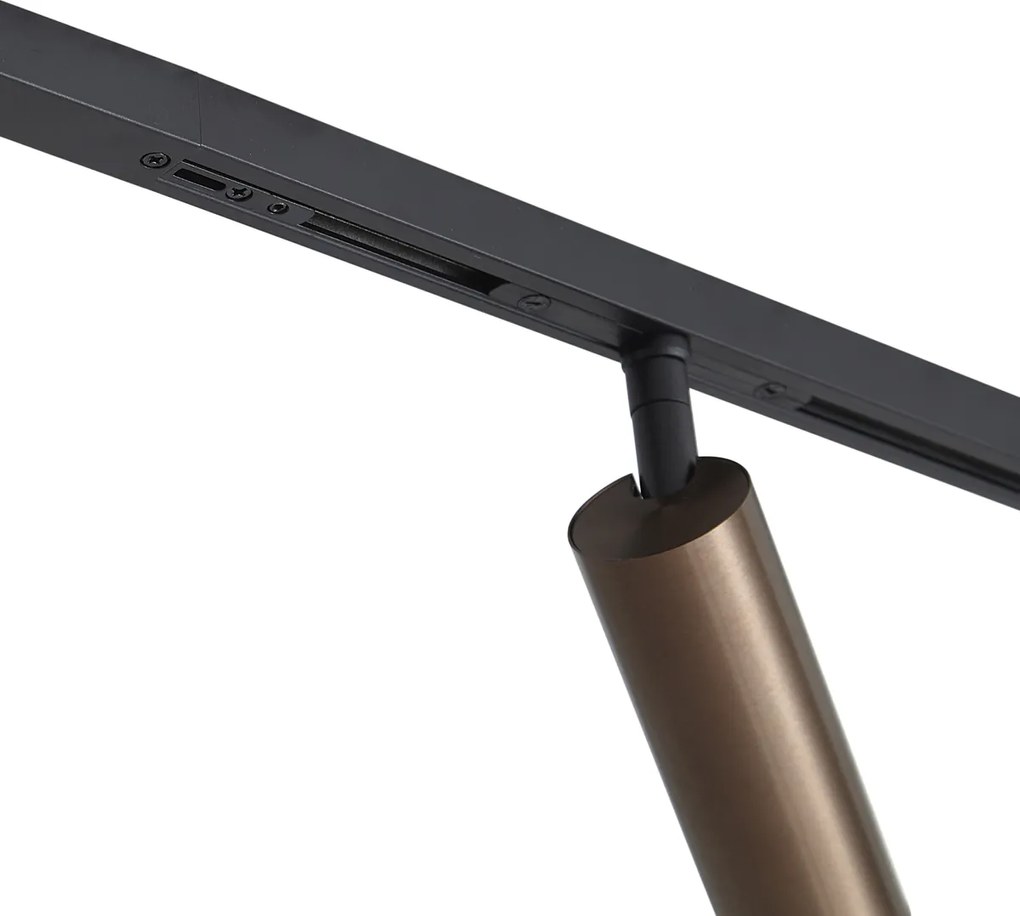 Modern railsysteem met 6 spots donker brons 1-fase - Slimline Uzzy