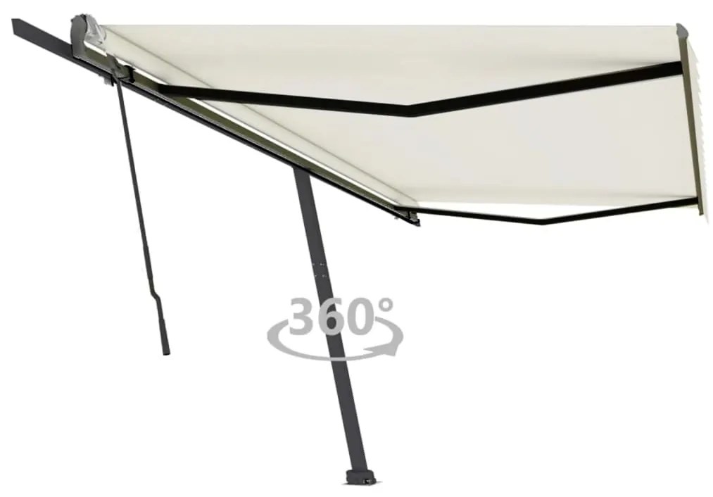 vidaXL Toldo retrátil manual independente 500x300 cm cor creme