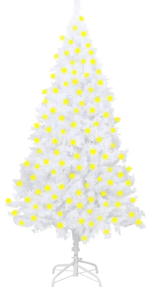 vidaXL Árvore de Natal artificial pré-iluminada + ramos grossos branco