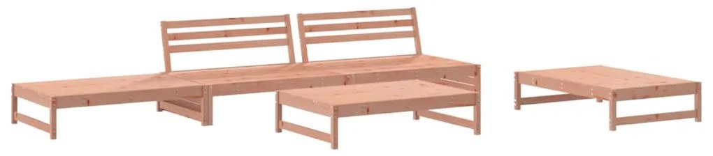 5 pcs conj. lounge jardim com almofadões madeira douglas maciça