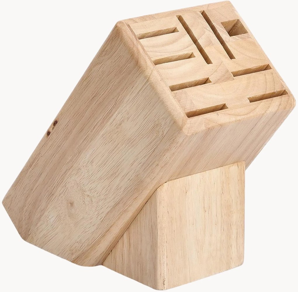 Bloco de facas em madeira de borracha Ordo