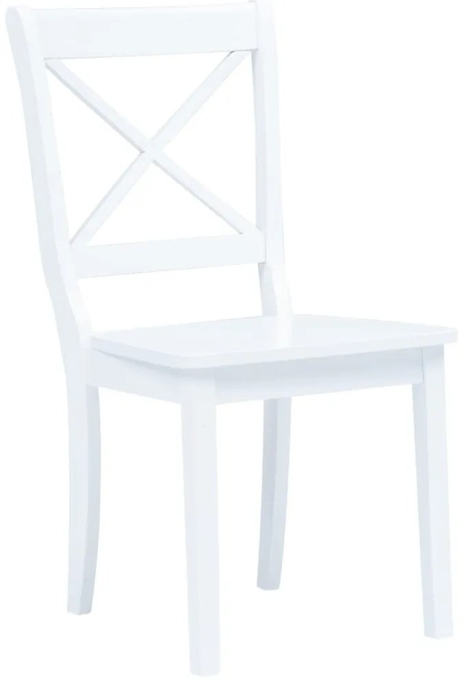 Cadeiras de jantar 6 pcs seringueira maciça branco