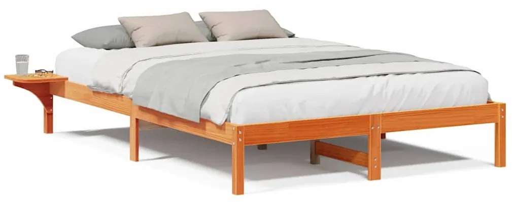 Estrutura de cama com mesas de cabeceira Castanho 140 x 200 cm