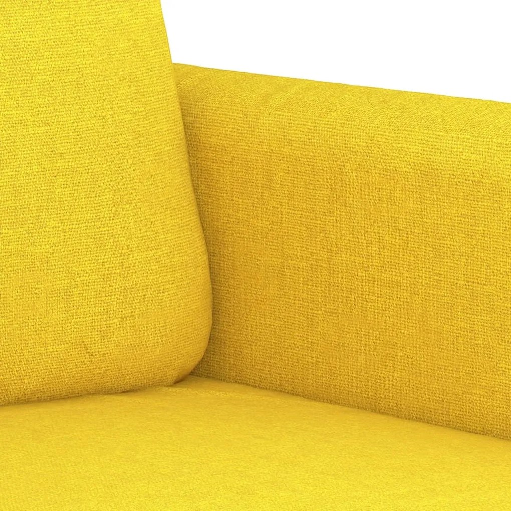 Sofá de 3 Lugares Chloé - Em Tecido - Cor Amarelo - 198x77x80 cm - Com