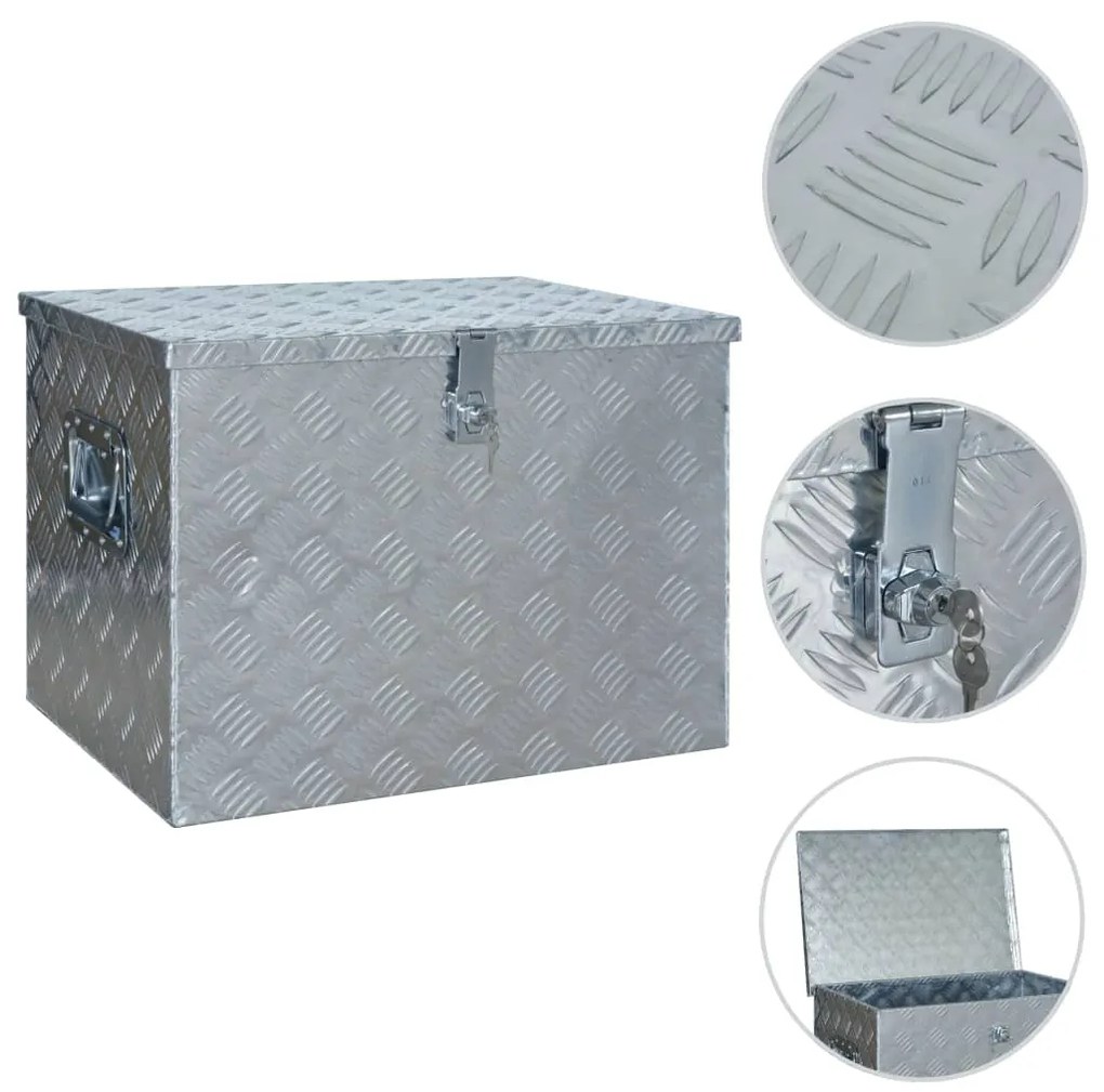 vidaXL Caixa de alumínio 610x430x455 mm prateado