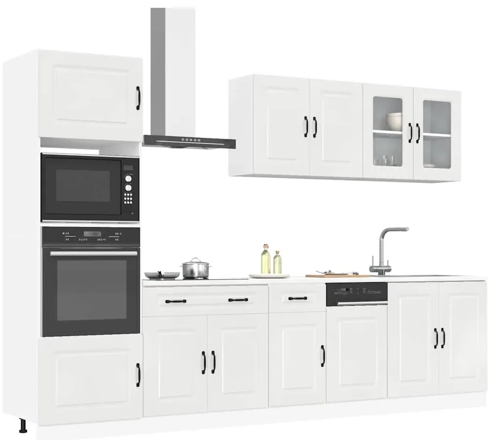 vidaXL 7 peças armário de cozinha conjunto Kalmar branco brilhante