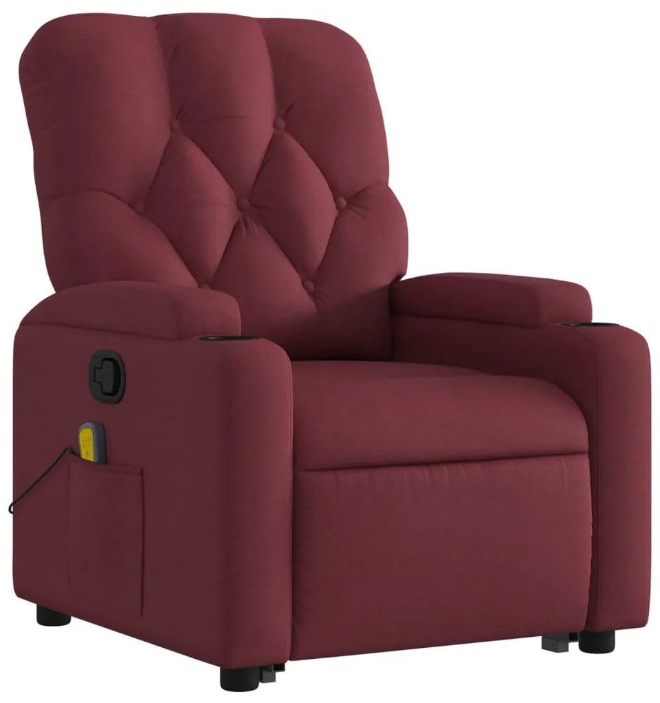 Poltrona de massagens reclin. elevatória tecido vermelho tinto