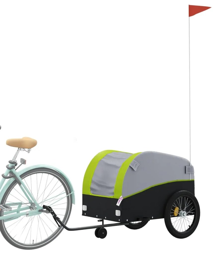 Reboque para bicicleta 45 kg ferro preto e verde