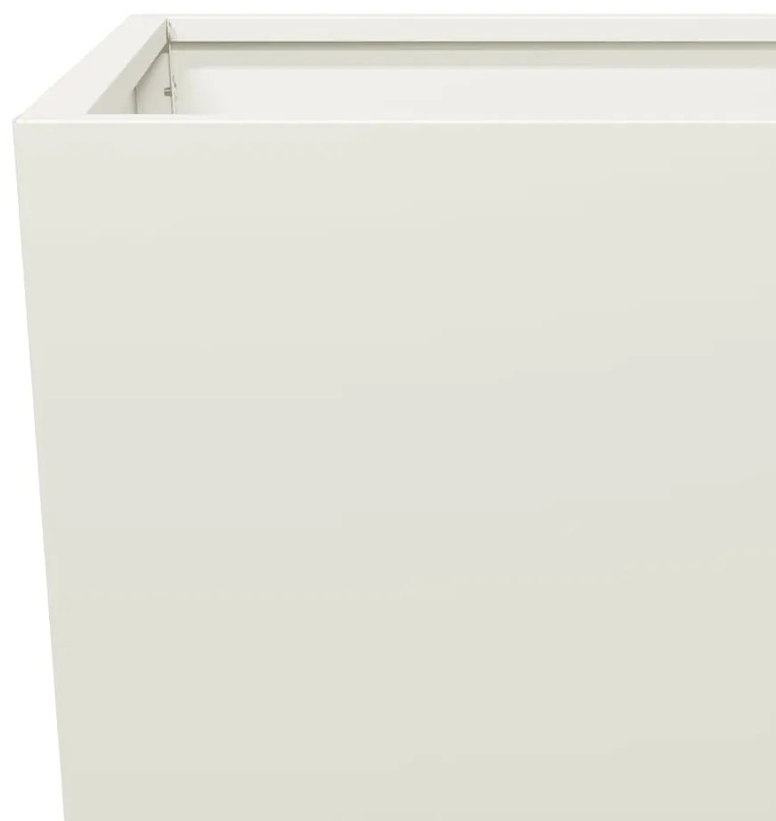 Vaso/floreira de jardim 2 pcs 35x35x75 cm aço branco