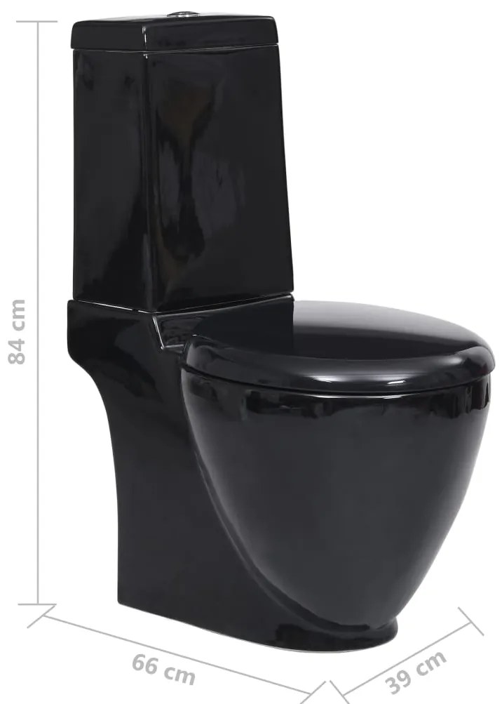Sanita WC redonda cerâmica c/ descarga água inferior preto