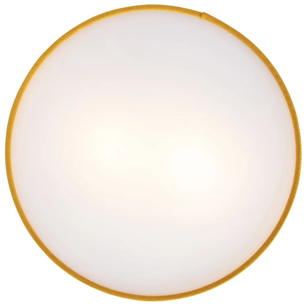 Candeeiro de teto moderno ocre 40 cm com interior dourado - Drum Moderno