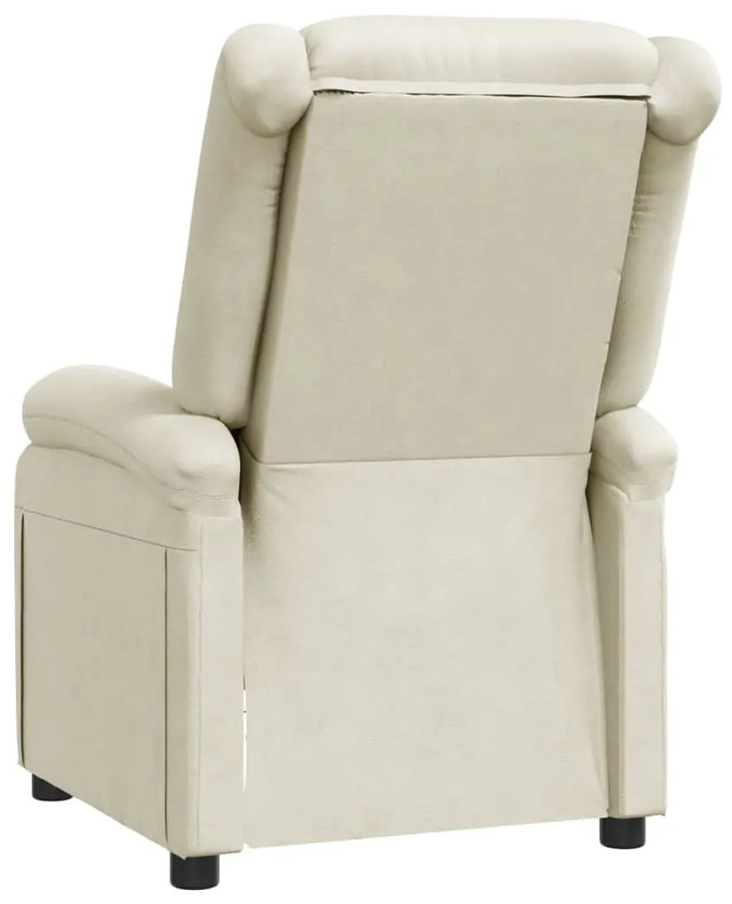 Poltrona reclinável couro artificial cor creme