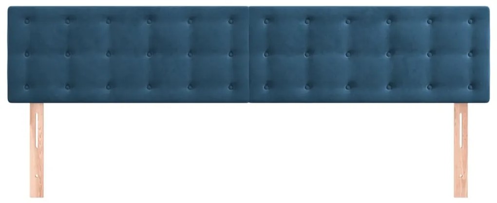Cabeceira de cama 2 pcs veludo 90x5x78/88 cm azul-escuro