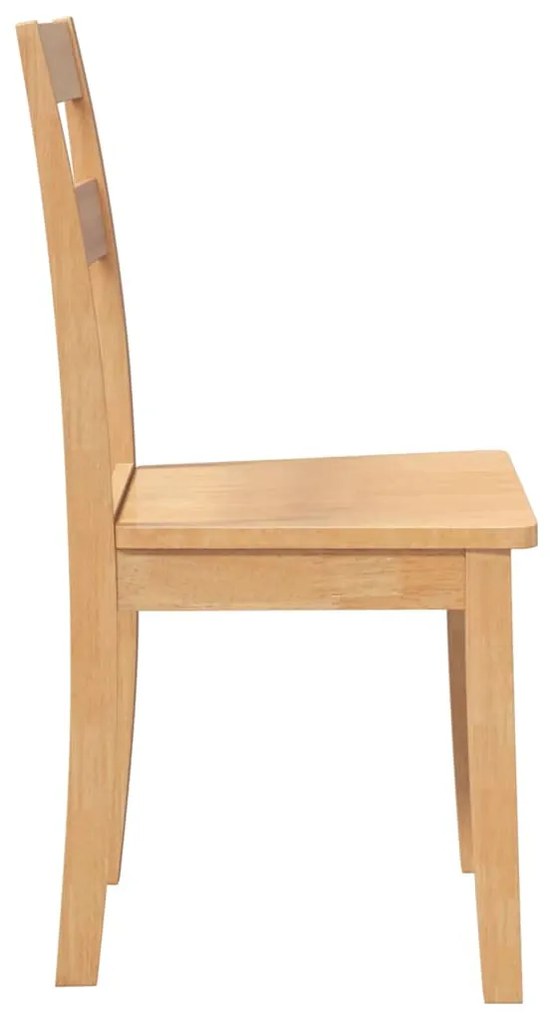 Cadeiras de jantar 2 pcs madeira seringueira maciça natural