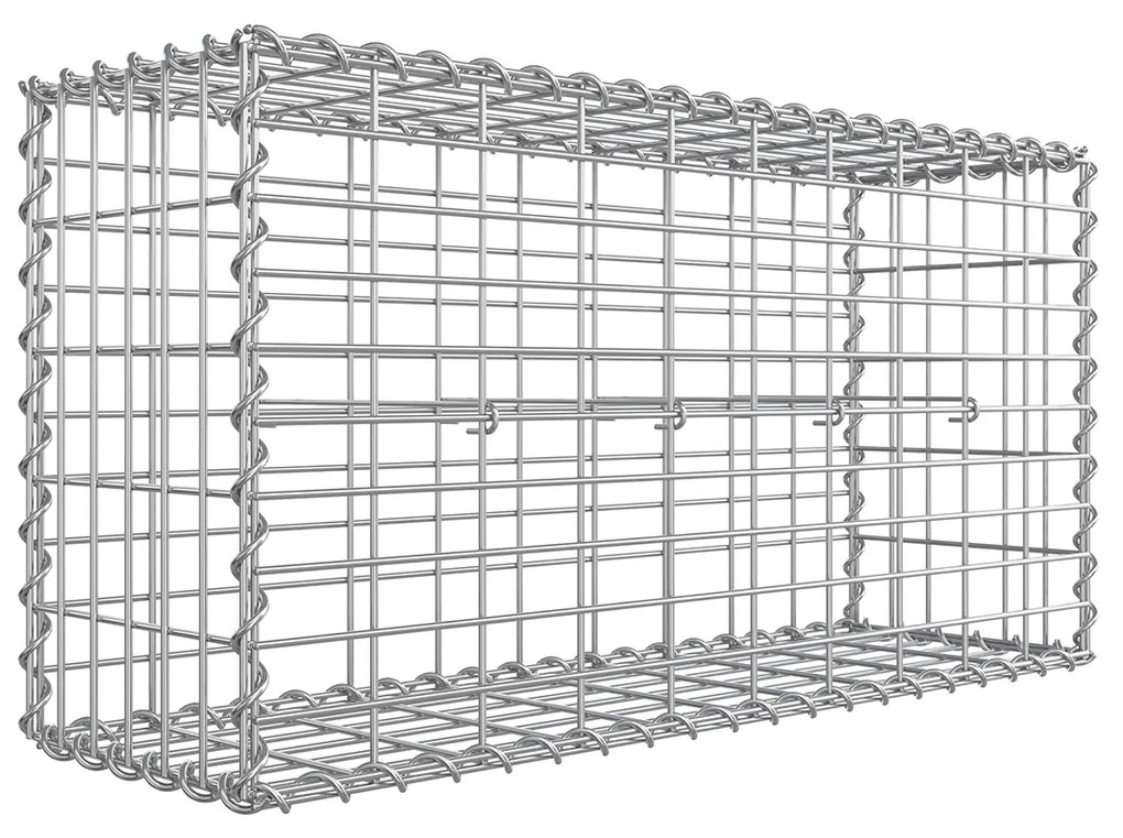 Cesto de gaviones de malha de aço galvanizado para decoração de jardim | SONGMICS | 100 x 50 x 30 cm | prata | GGB153.