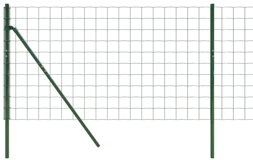 Cerca de malha de arame 0,8x10 m aço galvanizado verde