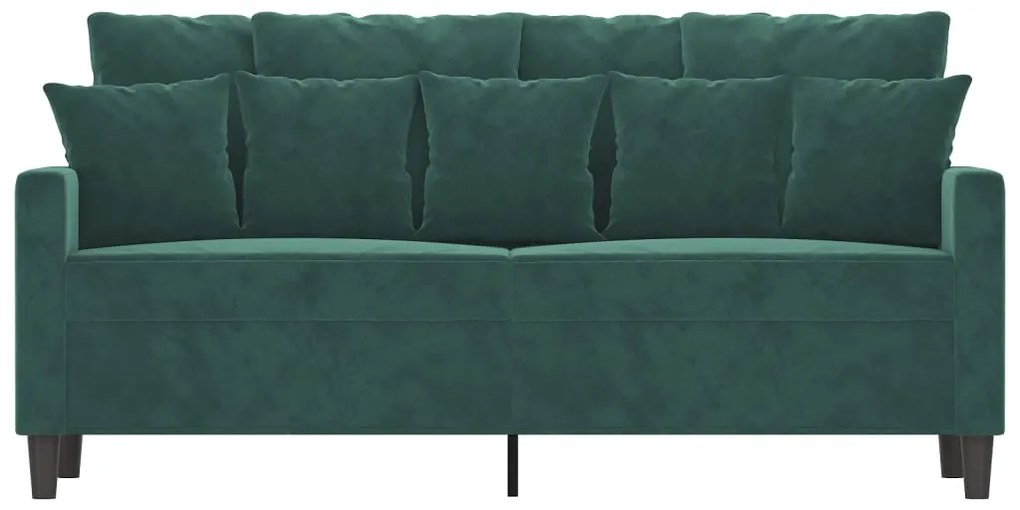 Sofá de 2 lugares 140 cm veludo verde-escuro