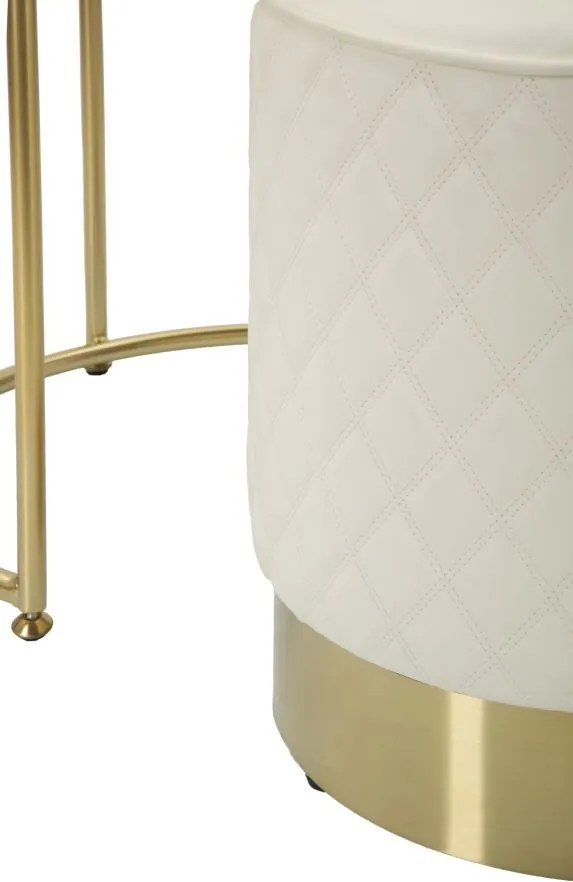 Toucador ALTA COM BANCO SHARON Ø 52X70 - Ø 36X39 CM BRANCO E DOURADO