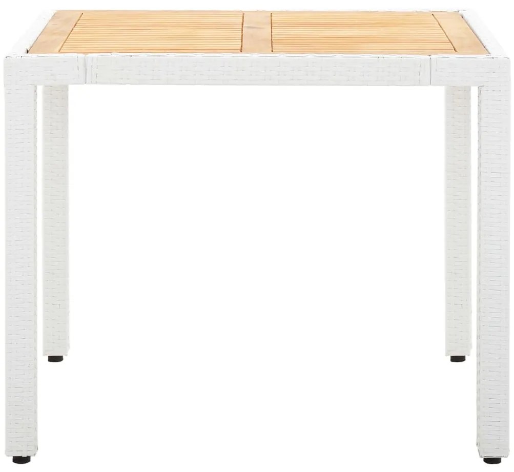 5 pcs conjunto de jantar para exterior vime PE branco