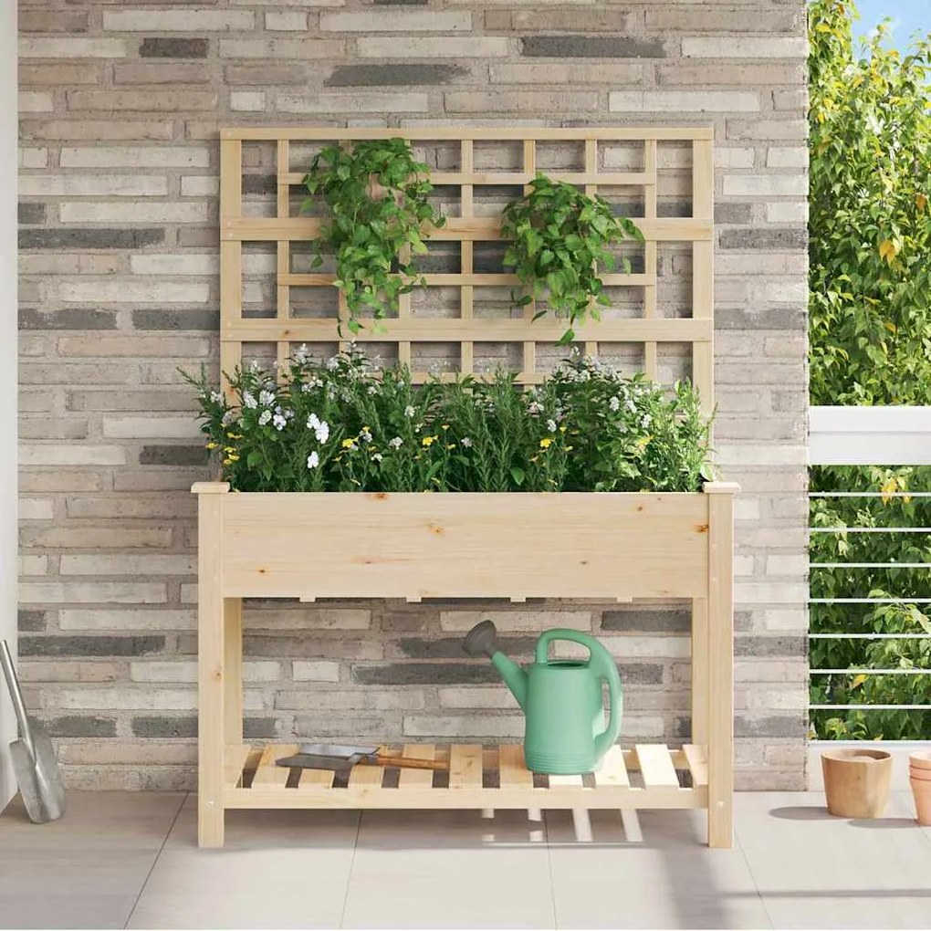 Plantador de Jardim vidaXL com Treliça e Estante 115x59x152 cm de Made
