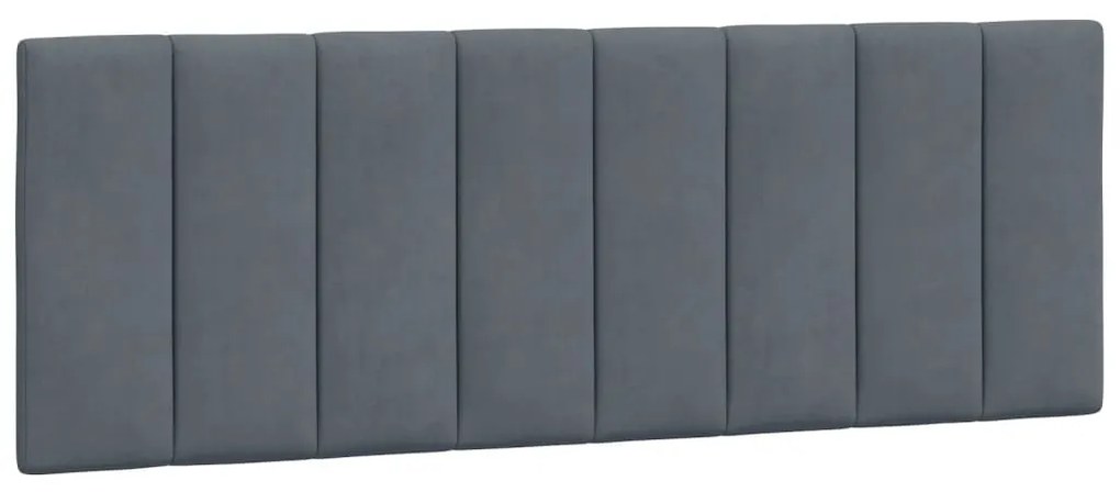 Estrutura de cama c/ luzes LED 140x190cm veludo cinzento-escuro