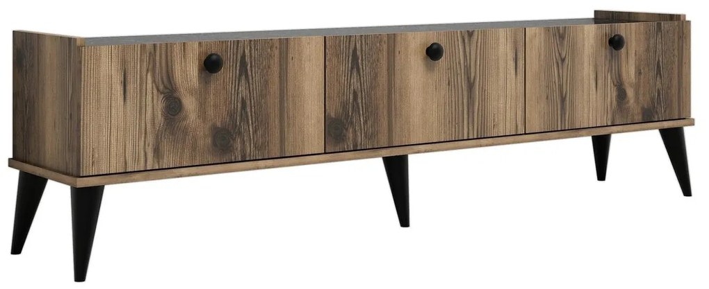 TV Stand Lidya – Nogueira e Mármore – 180x49x35 cm