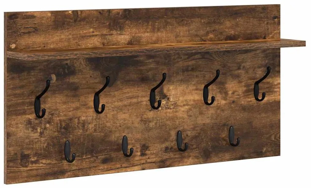 Cabideiro de Parede Carvalho fumado 80 x 40 x 12 cm
