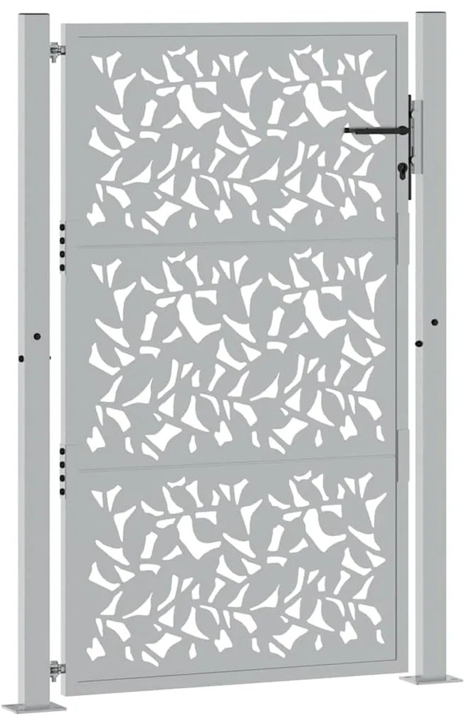 Portão de jardim 105x155 cm design de folha de aço resistente
