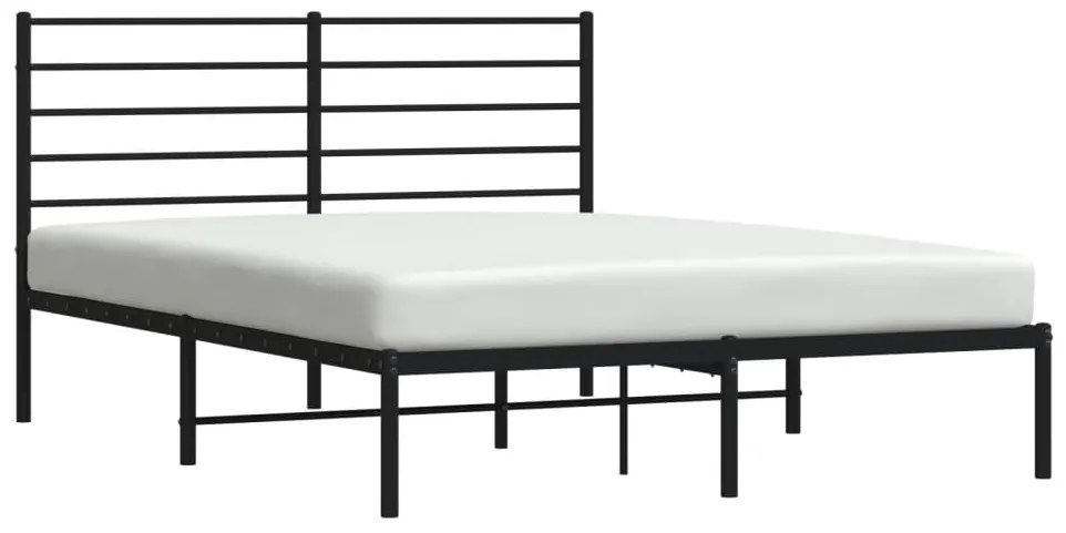 Estrutura de cama com cabeceira 140x200 cm metal preto