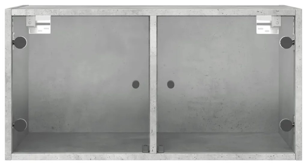 Armário parede c/ porta vidro 2 pcs 68,5x37x35 cm cinza cimento