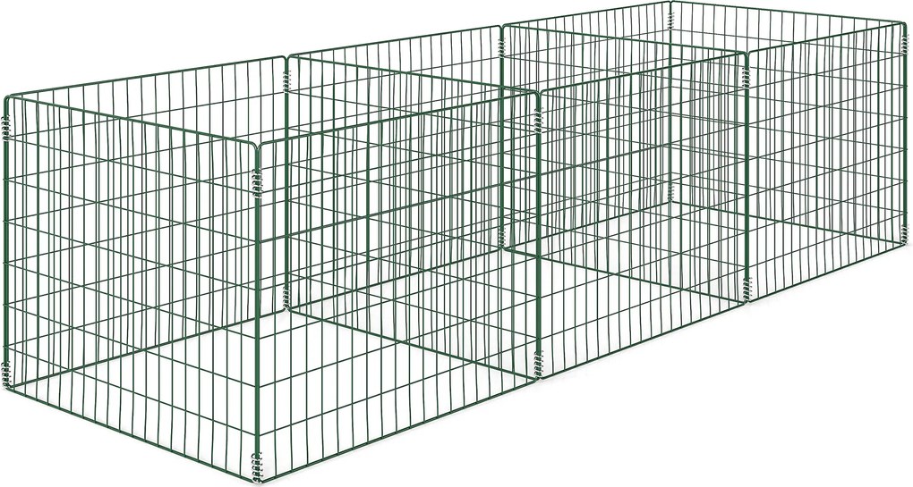 Outsunny Composteira 1680 litros, 270 x 90 x 70 cm 3 peças composteira rápida em aço, resistente às intempéries Verde | Aosom Portugal